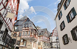 Historic house facades in Beilstein on the Mosel