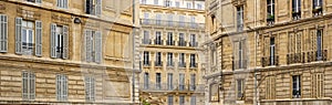 Historic house facades in Marseille in South Franc