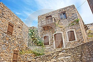 Historic house for lepers on Spinalonga Island.
