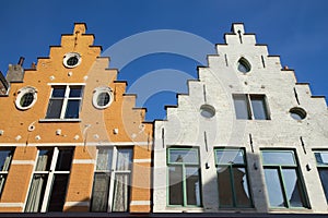 Historic houses in the center of Bruges (Belgium)