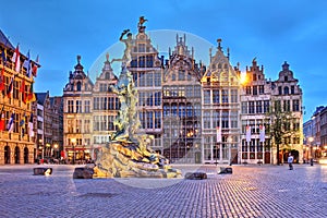 Historic houses in Grote Markt, Antwerp, Belgium