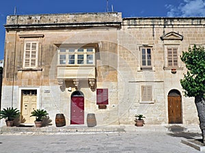 Historic houses in Mdina old town, Malta