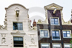 Historic Houses from the Middle Ages along the Canals of Amsterdam