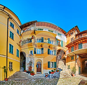 Historic houses of Oria, Piazza Luigi Danioni, Valsolda, Italy photo