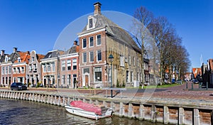 Historic houses at the quay in Harlingen