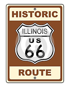 Historic Illinois Route 66 Sign