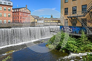 The historic industrial landscape in Norrkoping, Sweden