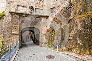 Historic Inner Stone gate Innere Steintor on Steingasse in Salzburg, Austria