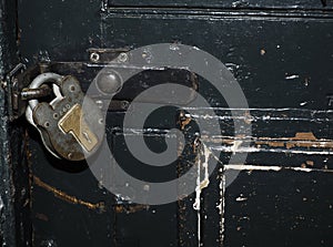 Historic jail cell door lock and shackle Kilmainham Jail Dublin