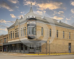 Historic Janey Slaughter Briscoe Grand Opera House in downtown Uvalde, Texas.