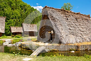 Historic Japanese village Shirakawa-go in summer