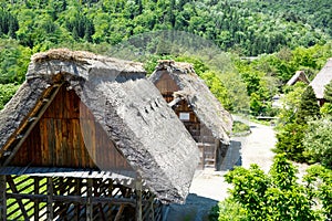 Historic Japanese village Shirakawa-go in summer