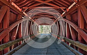 Historic Jericho covered bridge trusswork details