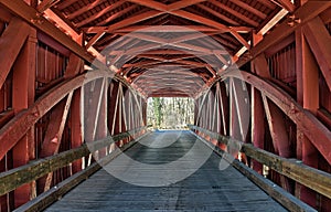 Historic Jericho covered bridge trusswork details photo