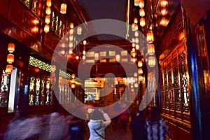 Historic Jinli Walking Street at Night - Chengdu, China