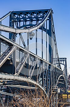 Historic Kaiser Wilhelm bridge over the canal in Wilhelmshaven