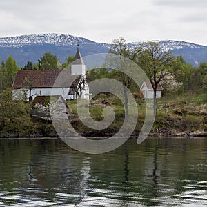 Historic KvamsÃÂ¸y Church in Balestrand Municipality photo