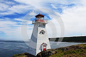 The historic lighthouse attraction of the Bay of Fundy in Nova Scotia photo