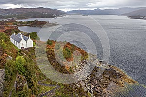 Historic Lighthouse at Isle of Skye, Scotland, UK