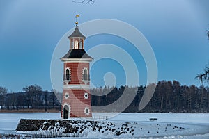 The historic lighthouse in Moritzburg near Dresden
