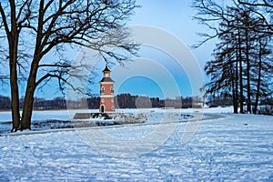 The historic lighthouse in Moritzburg near Dresden