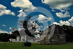 Historic log cabin near St. Paul's Luterhan Church, Serbin