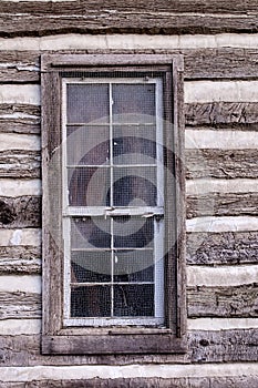 Historic log cabin window