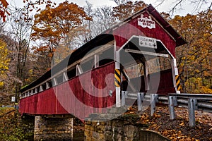 Historic Lower Humbert Covered Bridge - Autumn Splendor - Somerset County, Pennsylvania