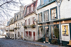 historic lower Quebec City in Canada seen during the day