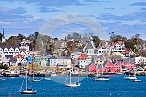 Historic Lunenburg harbor Nova Scotia NS Canada