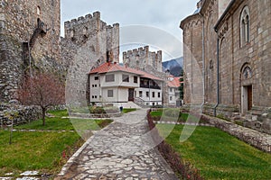 Historic Manasija Monastery in Despotovac, Serbia photo
