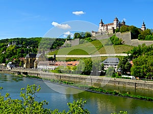 The historic Marienberg Fortress high above the city of WÃ¼rzburg