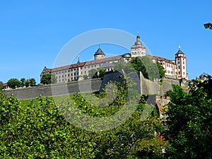 The historic Marienberg Fortress high above the city of WÃ¼rzburg