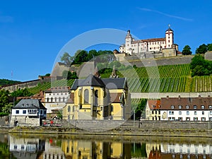 The historic Marienberg Fortress high above the city of WÃ¼rzburg