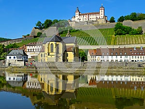 The historic Marienberg Fortress high above the city of WÃ¼rzburg