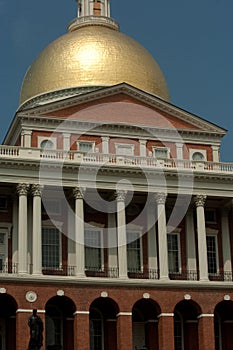 Historic Massachusetts State House in Boston on Beacon Hill