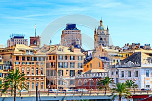 The historic medieval center of Genoa, Italy