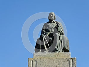 Pedro Calderon de la Barca statue in Zalamela, Badajoz - Spain