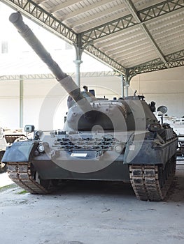 Historic military tank vehicle on display Royal Museum of the Ar