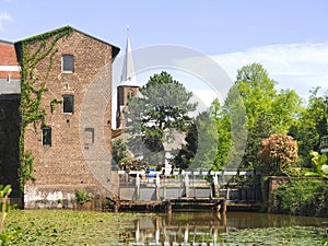 Historic mill named Erft Muehle in the city of Grevenbroich in Germany photo
