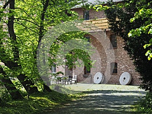 Historic mill named Erft Muehle in the city of Grevenbroich in Germany photo