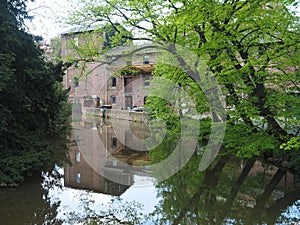 Historic mill named Erft Muehle in the city of Grevenbroich in Germany photo