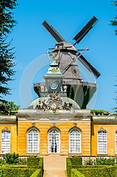 The Historic Mill and the New Chambers at Sanssouci in Potsdam, Germany