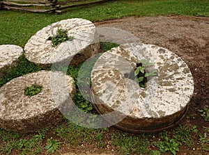 Historic millstones used by early mountain settlers