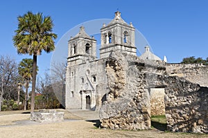 Historic Mission Concepcion in San Antonio, Texas