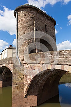 Historic Monmouth bridge Wales uk tourist attraction Wye Valley