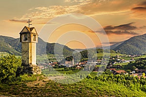 Historic Monument Red Gate in Wachau valley on the bank of Danube river. Spitz. Lower Austria