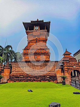 The historic mosque tower located in Kudus, Central Java