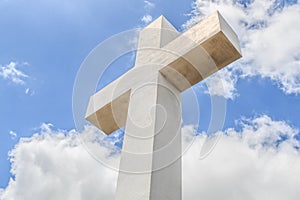 Historic Mt. Helix Cross With Cloudy Blue Sky