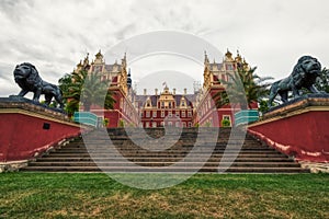 Historic muskau castle of pueckler in saxony germany